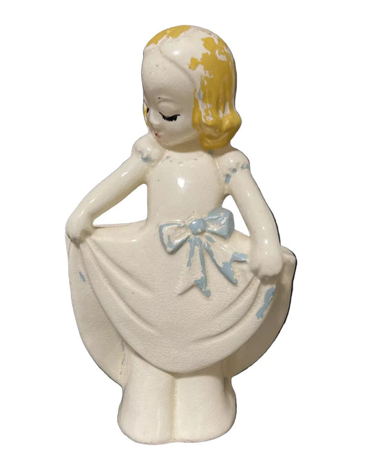 Vintage 1940’s Oakwood Artware Shy Anne Double Planter Vase Zainsville Ohio USA