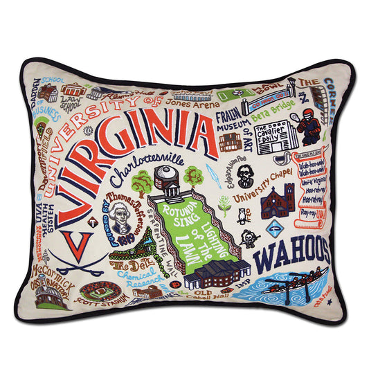 Virginia, University of Collegiate Hand-Embroidered Pillow