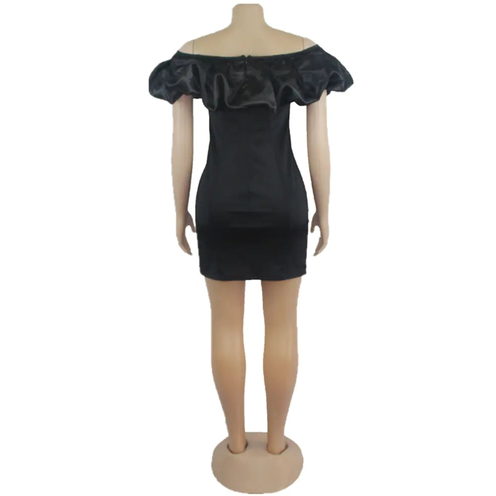 ZL1922 Women's Sexy Club Bubble Collar Dress