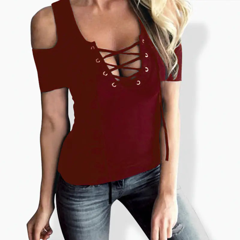 Women's Sexy Off-Shoulder Short Sleeve Top