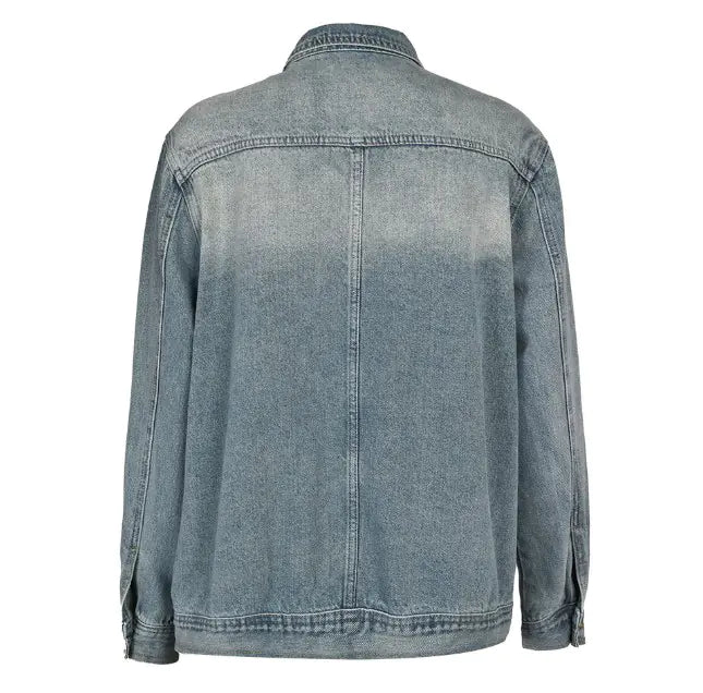 Irregular Wash Denim Coat