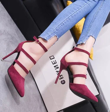 Pointed Toe Strappy High Heels