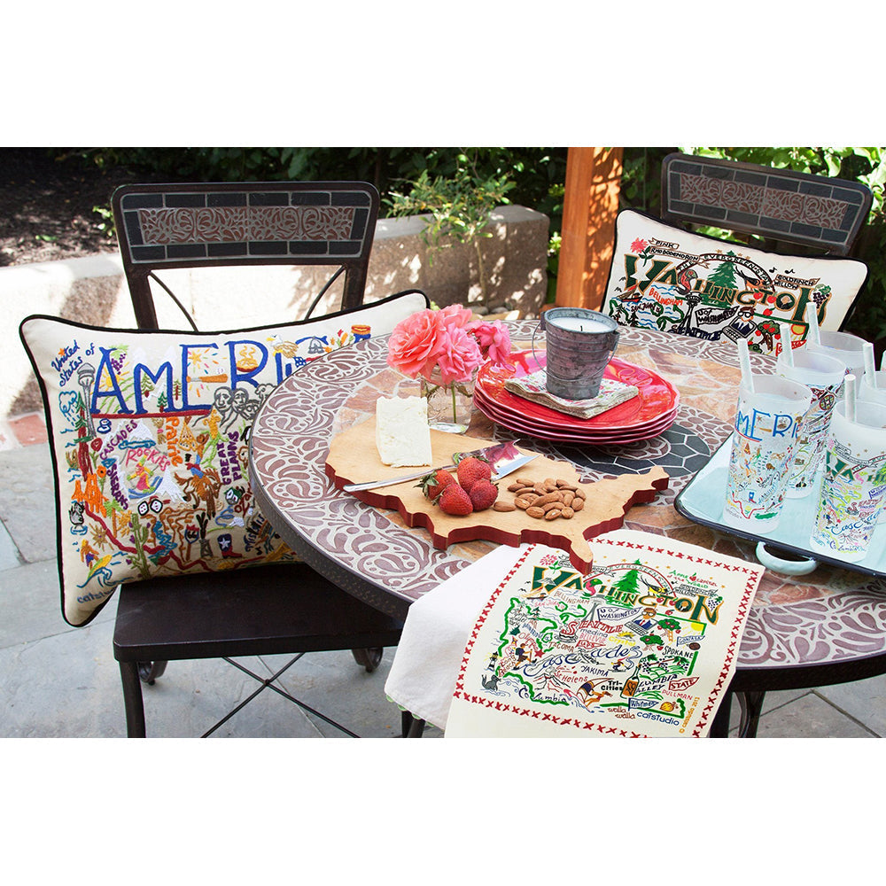 Washington Hand-Embroidered Pillow