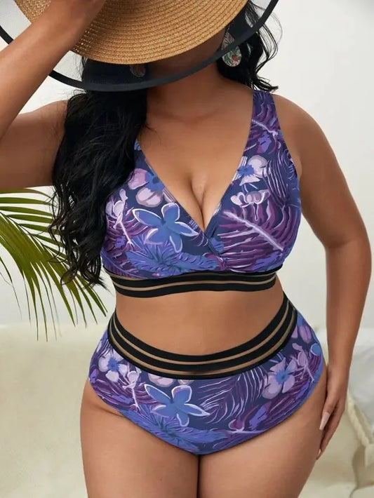 Women's Plus Size High Waist Bikini Swimwear
