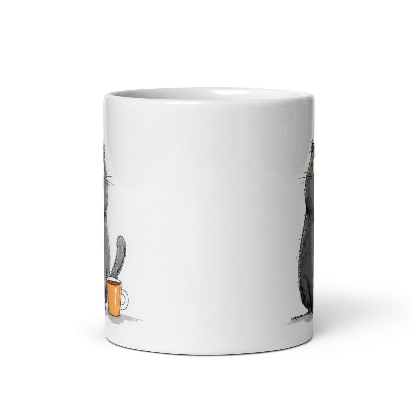 Cat with Coffee Novelty Mug  11 oz