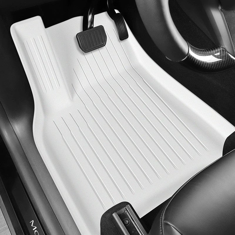White TPE Floor Mats for Model 3 & Model Y