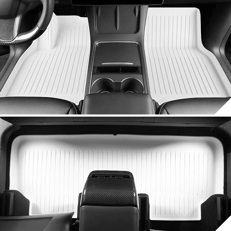 White TPE Floor Mats for Model 3 & Model Y