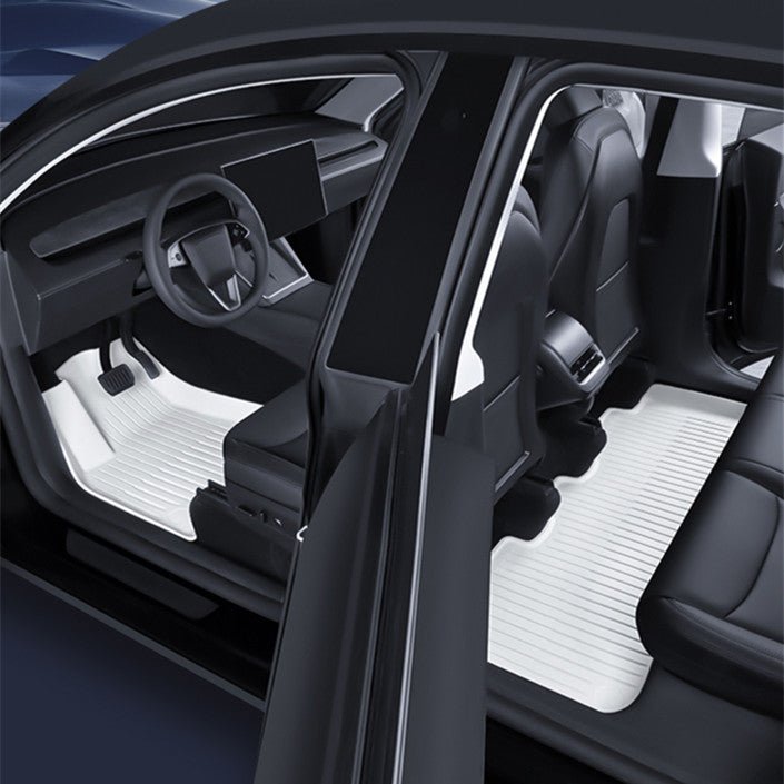 White TPE Floor Mats for Model 3 & Model Y