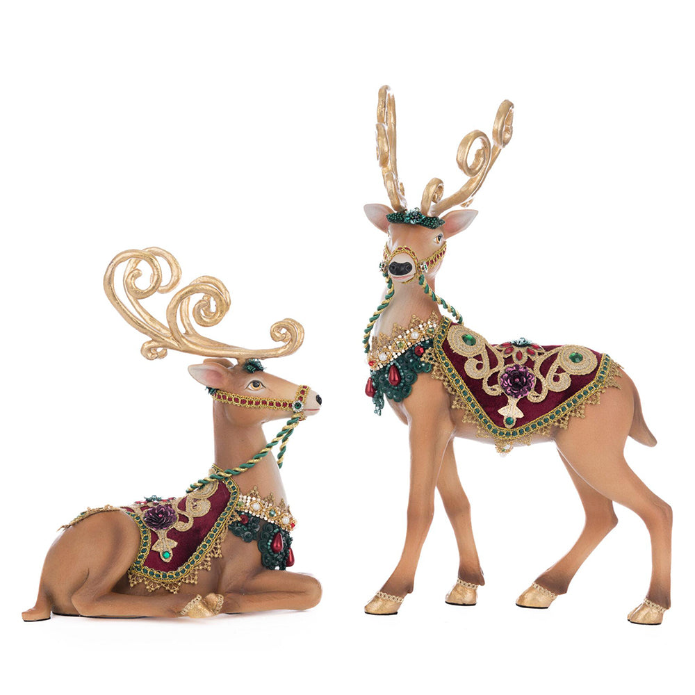 Winter Balsam and Berry Deer Assortment of 2 by Katherine's Collection