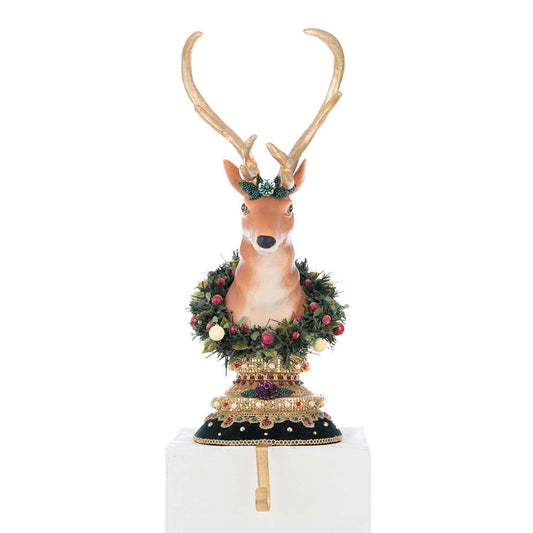 Winter Balsam and Berry Deer Stocking Holder by Katherine's Collection