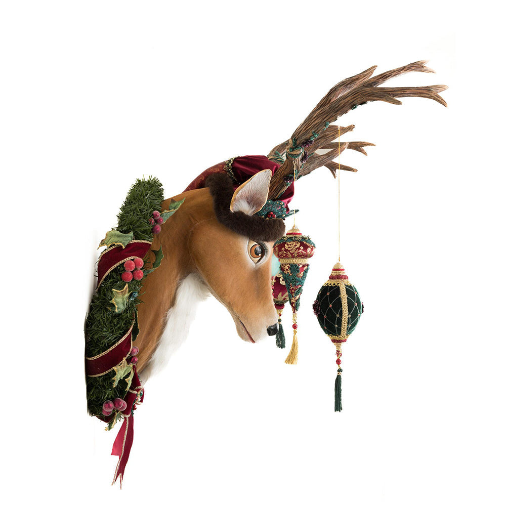 Winter Balsam and Berry Deer Wall Piece with Ornaments by Katherine's Collection