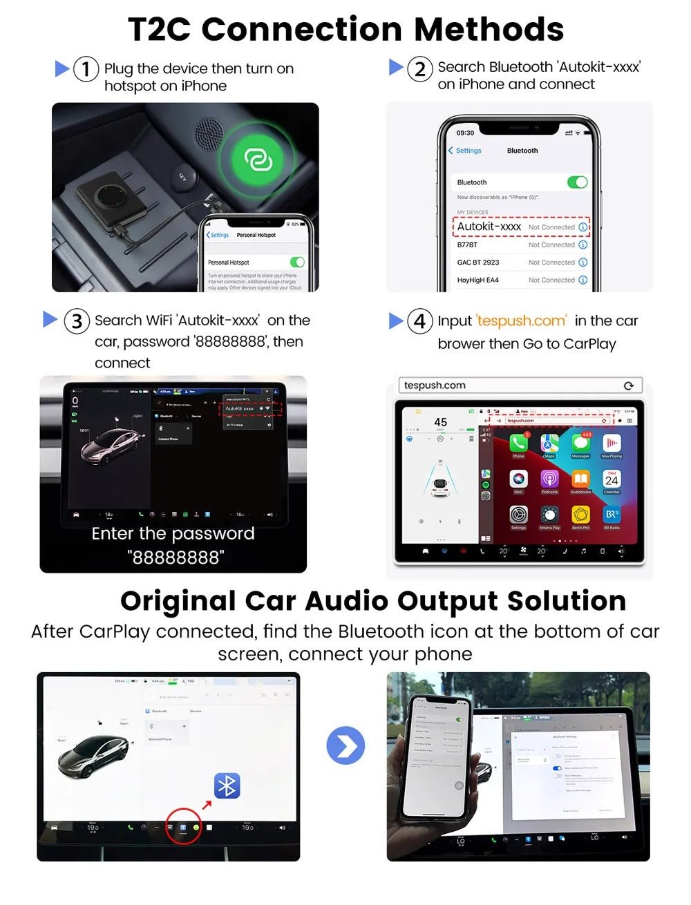 Wireless Apple CarPlay Adapter for Tesla