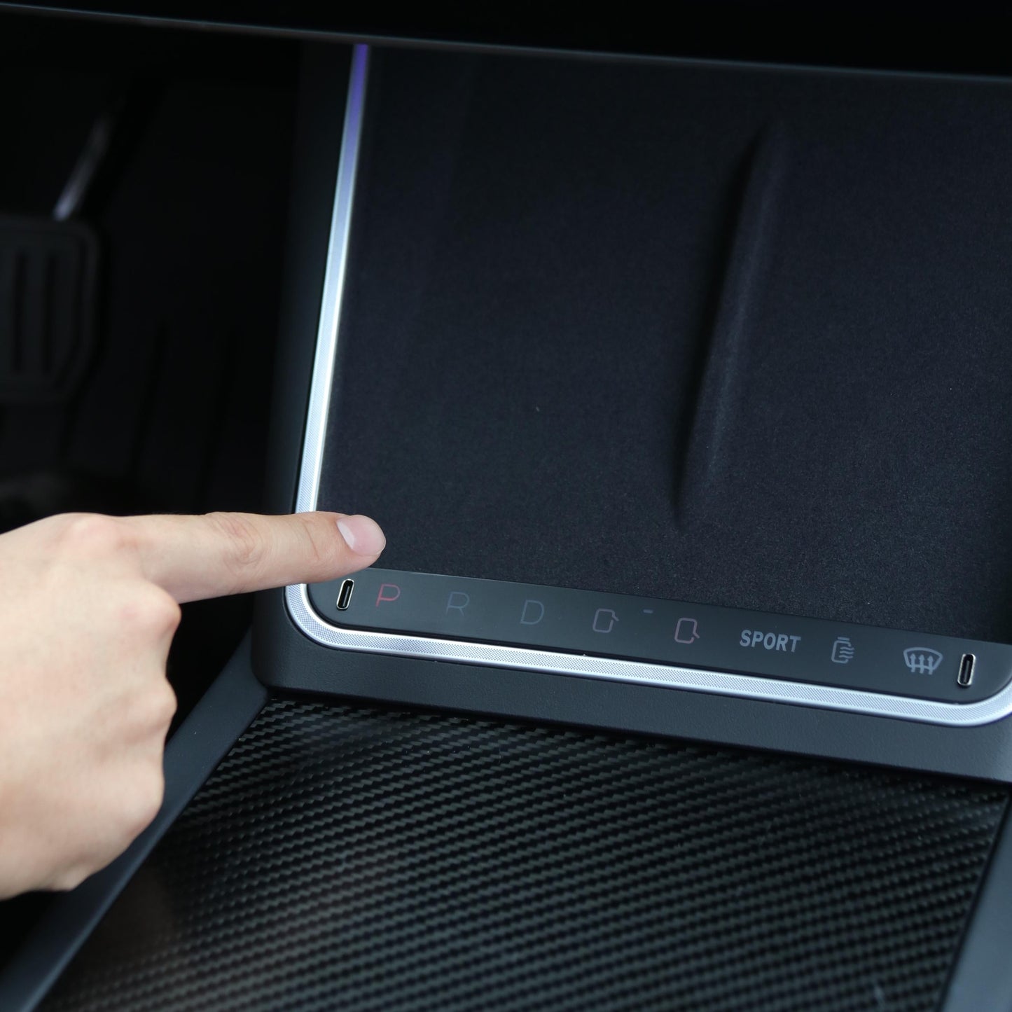 Wireless Charging Smart Button with Ambient Light for Model 3 Highland & New Model Y