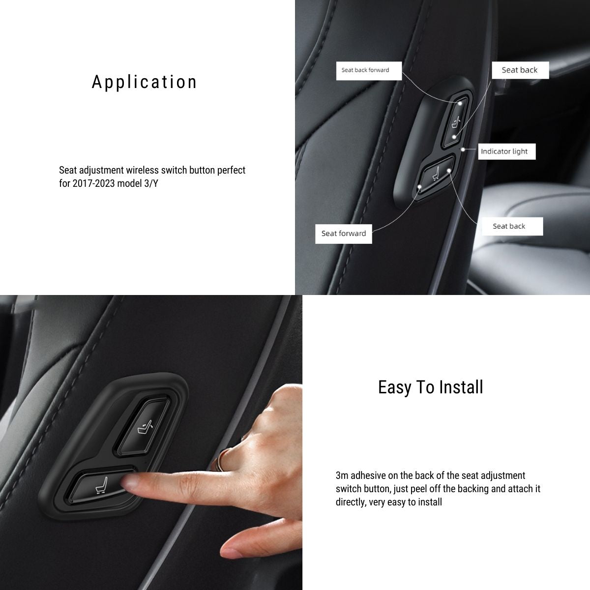 Wireless Passenger Seat Adjustment Buttons For Tesla Model 3/Y