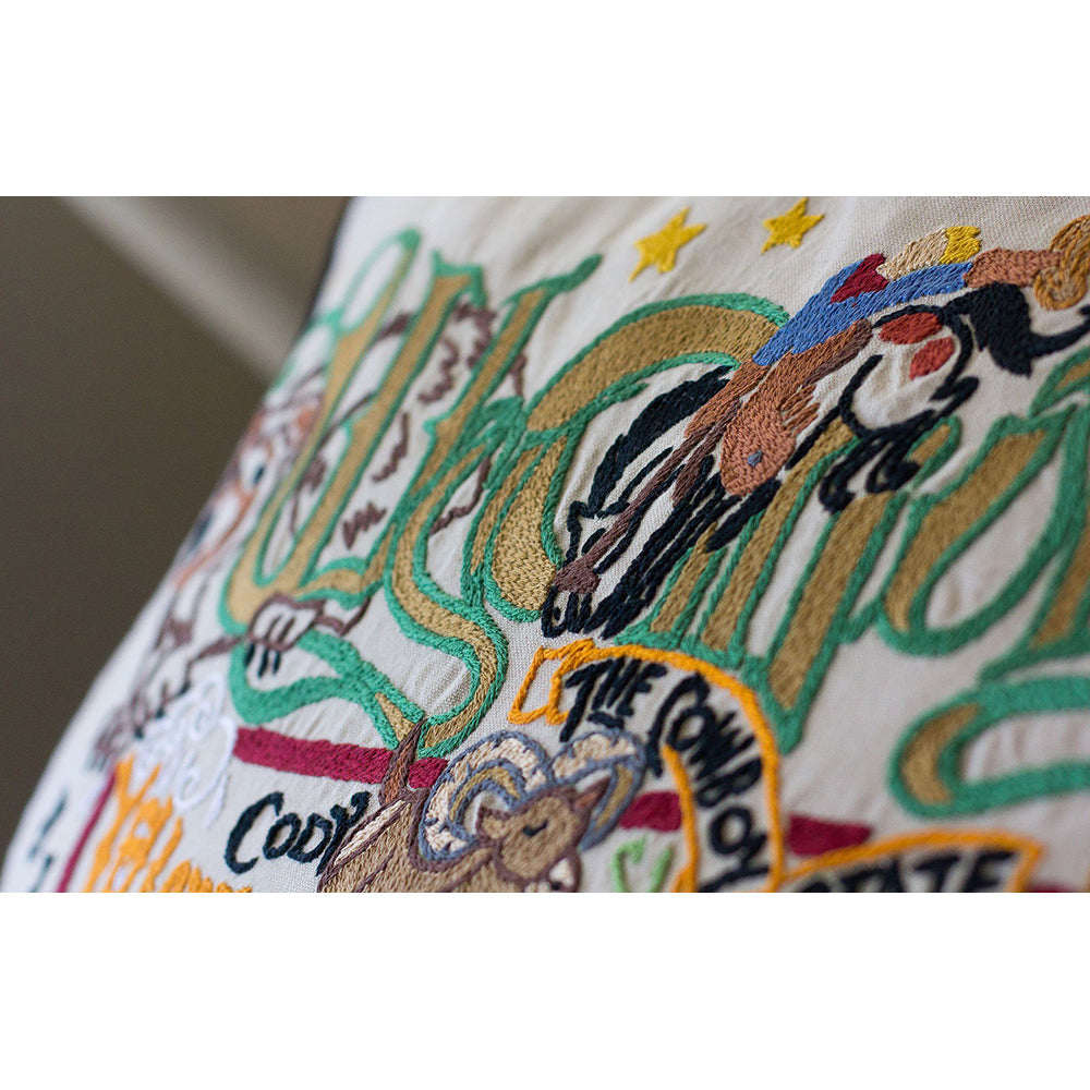 Wyoming Hand-Embroidered Pillow