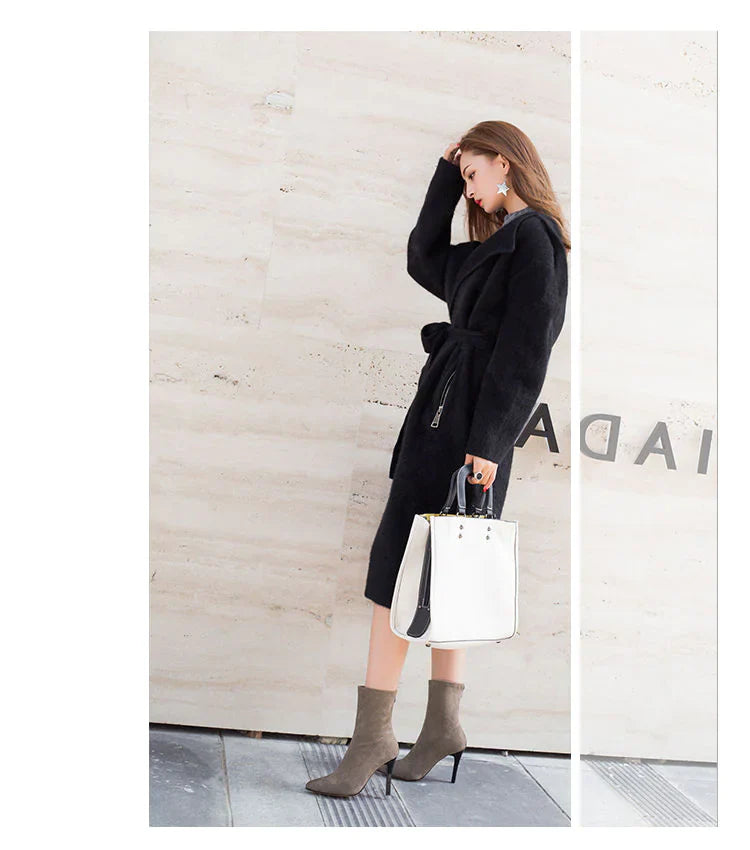 Chic Women's Sock Ankle Boots with High Stiletto Heels