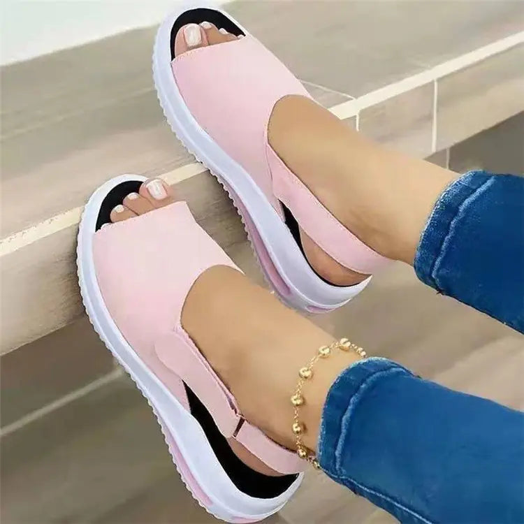Cool Women's Fish Mouth Sandals with Thick Wedge Heel