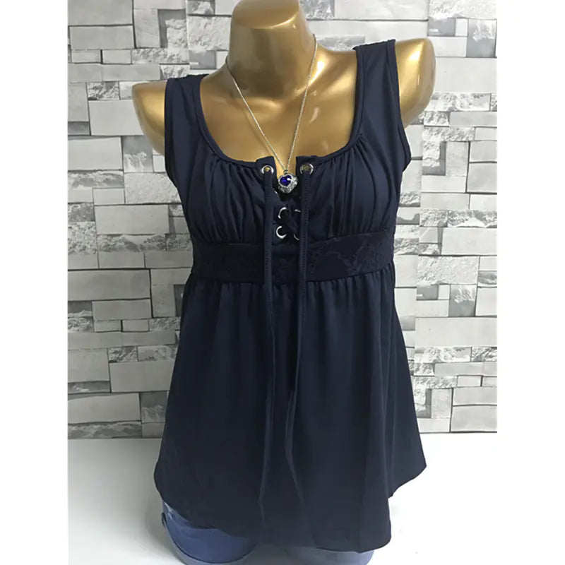 Plus Size Solid Color Sleeveless Top for Women