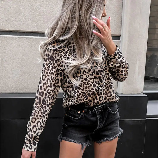 Elegant Women's Long Sleeve V-Neck Printed Top