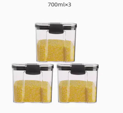 Transparent Plastic Square Kitchen Storage Jar