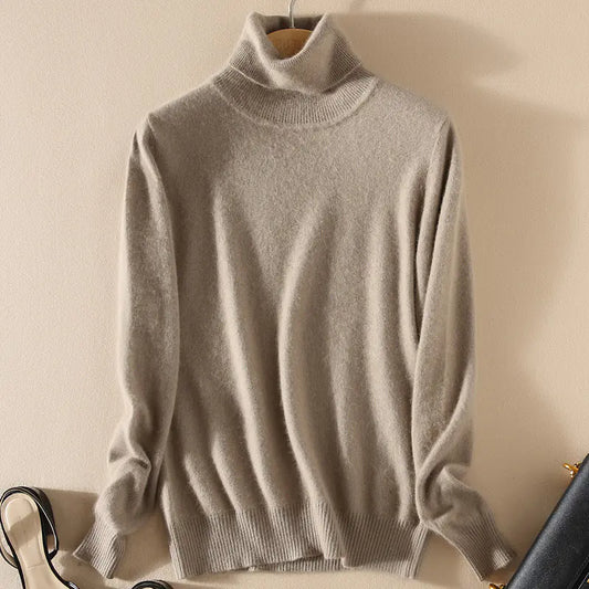 Women's Plus Size Knitted Turtleneck Sweater