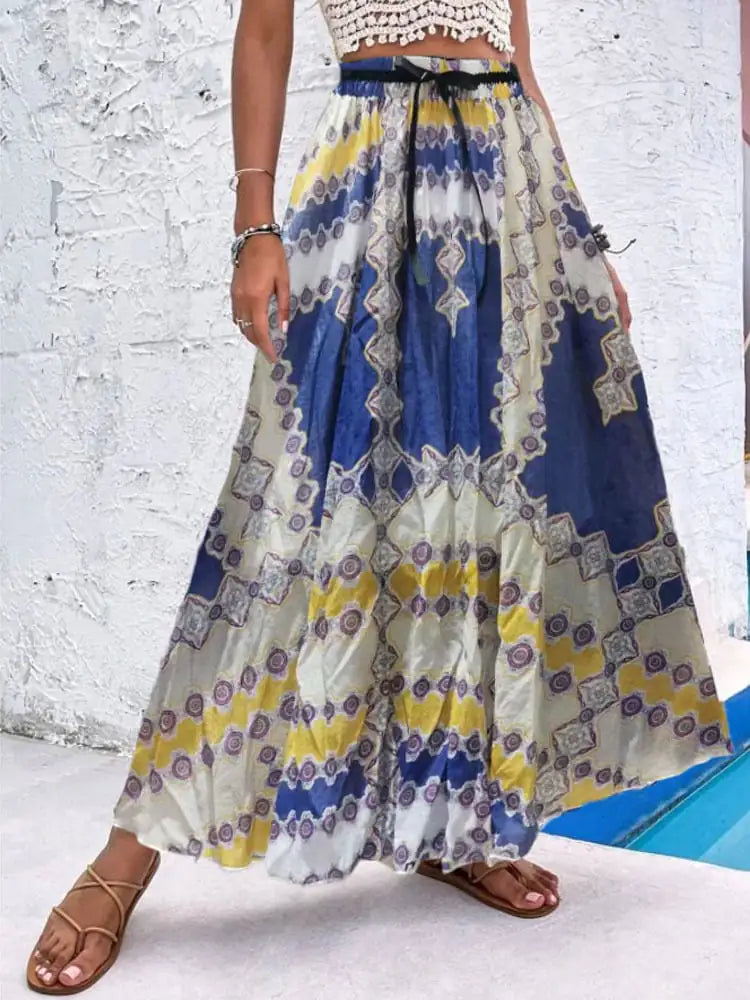 Women's Bohemian Print A-Line Skirt